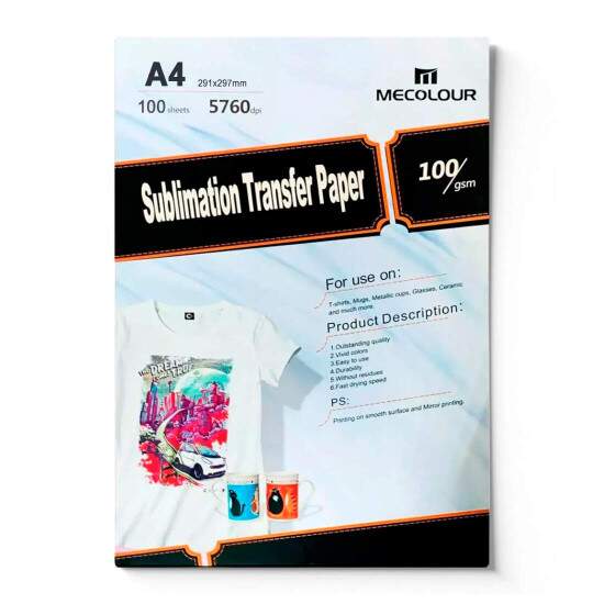 Papel Sublimtico Mecolour A4 210x297mm 100g - 100 Folhas