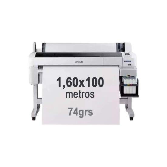Bobina de Papel Sublimtico 74grs com Tack Tarugo 3P - 1,60x100mts