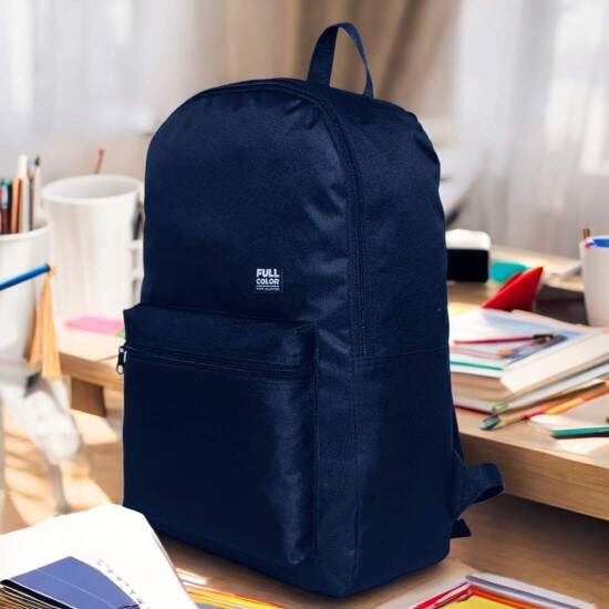 Mochila de Costas Juvenil Full Color Azul Marinho Unissex - 30x43cm