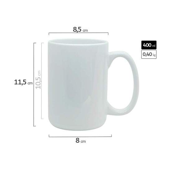 Caneca de Cermica Branca para Sublimao - 400ml