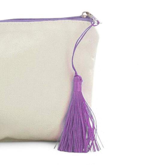 Necessaire de Polister Bege com Zper Lils para Sublimao - 15x27cm