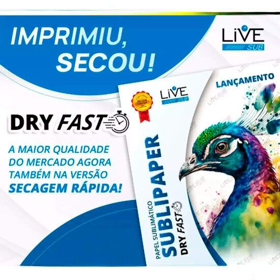 Bobina de Papel Sublimtico Livesub Dry Fast 100g - 0,30x50mts