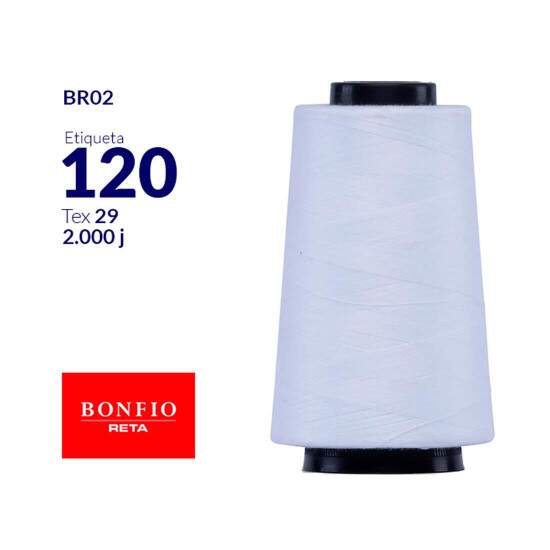 Linha Costura Reta Bonfio 120 BR02 Carretel com 1828 Metros