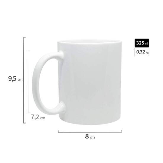 Caneca de Cermica Branca AAA Smartsub para Sublimao - 325ml