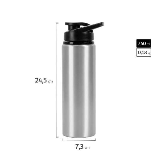 Squeeze de Alumnio Prata Big Mouth para Sublimao - 750ml