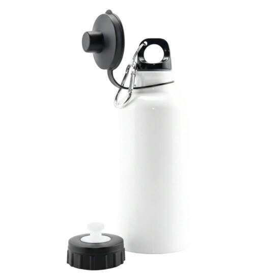 Squeeze de Alumnio Branco 2 Tampas para Sublimao - 600ml