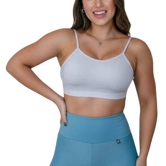 Top Fitness Suplex Power com Alcinha Fina e Bojo para Sublimao