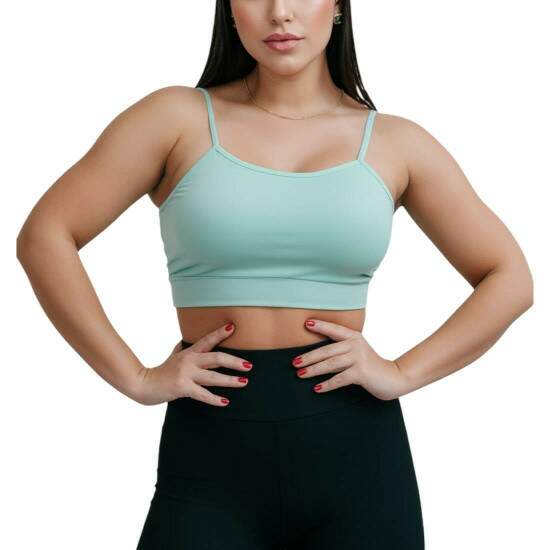 Top Fitness Suplex Power com Alcinha Fina e Bojo para Sublimao