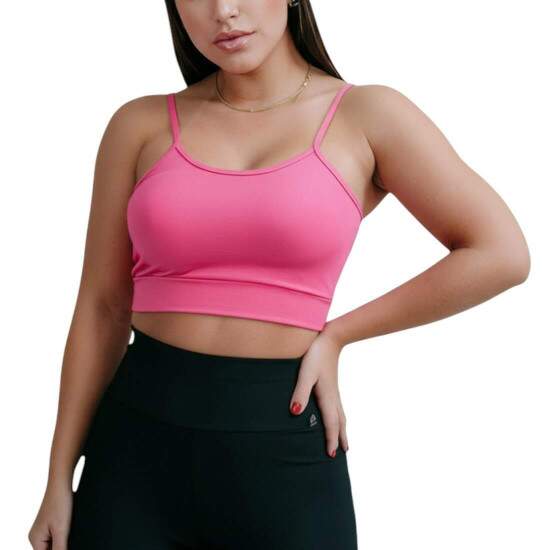 Top Fitness Suplex Power com Alcinha Fina e Bojo para Sublimao