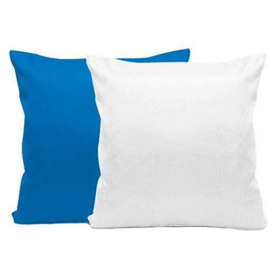 Capa de Almofada Branca e Azul para Sublimao - 40x40 cm