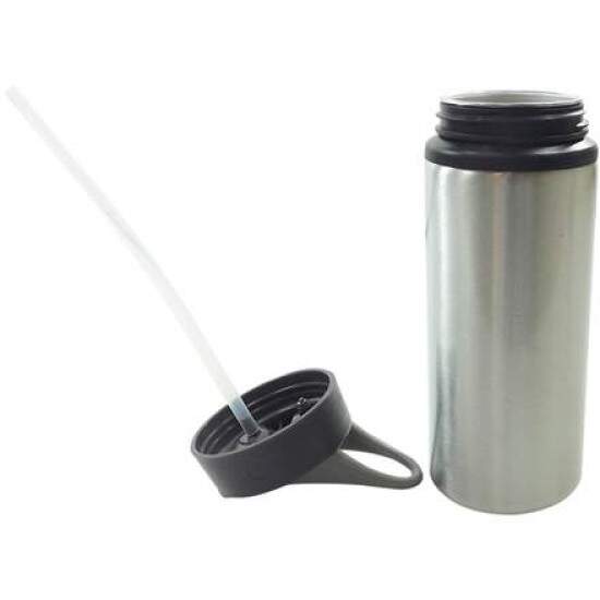 Squeeze de Alumnio Prata Wave Tampa Bico para Sublimao - 600ml