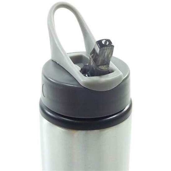Squeeze de Alumnio Prata Wave Tampa Bico para Sublimao - 600ml