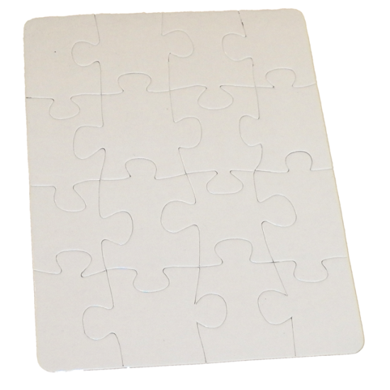 Quebra Cabea Retangular Para Sublimao 16 Peas 14x19cm - 10 unidades