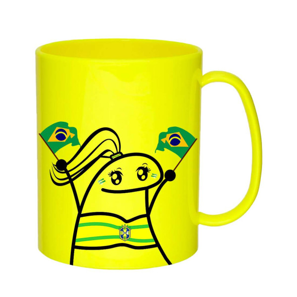Caneca de Polmero Amarelo Neon para Sublimao - 325ml