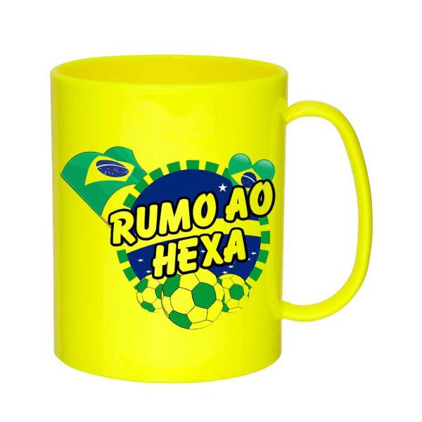 Caneca de Polmero Amarelo Neon para Sublimao - 325ml