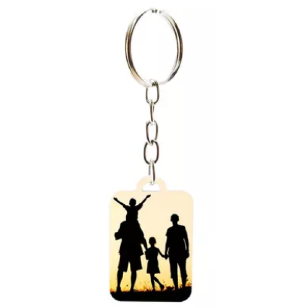 Chaveiro Retangular de Metal para Sublimao - 3,7x2,7 cm