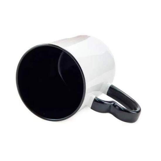 Caneca Branca com Ala Corao e Interior Preto para Sublimao