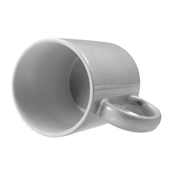 Caneca de Cermica Perolada Prateada para Sublimao - 325ml