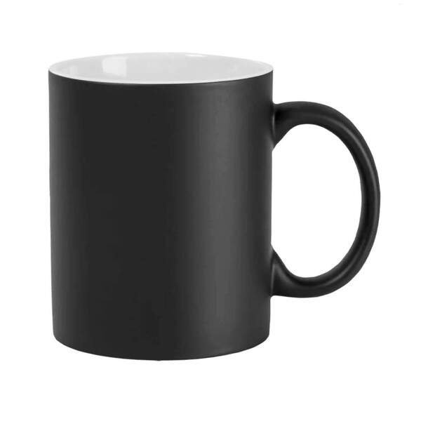 Caneca de Cermica Mgica Preto Fosco para Sublimao - 325ml