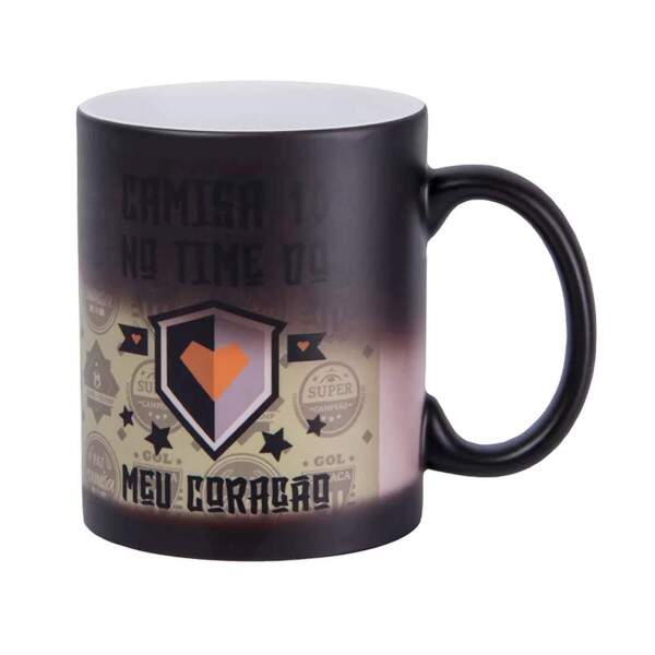 Caneca de Cermica Mgica Preto Fosco para Sublimao - 325ml