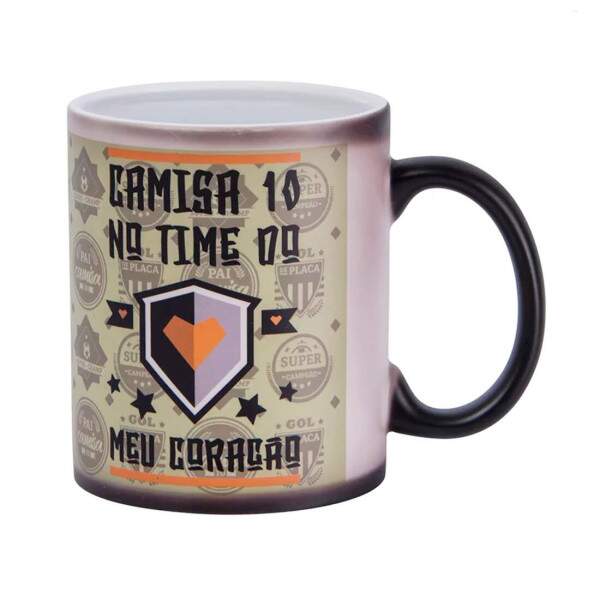 Caneca de Cermica Mgica Preto Fosco para Sublimao - 325ml