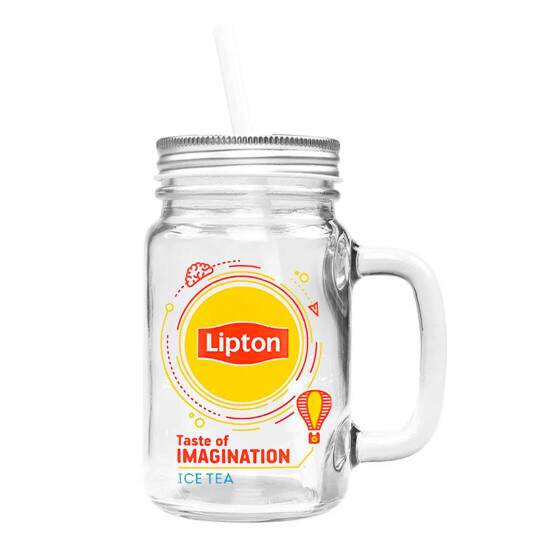 Caneca Mason Jar de Vidro Cristal Sublimtica - 475ml