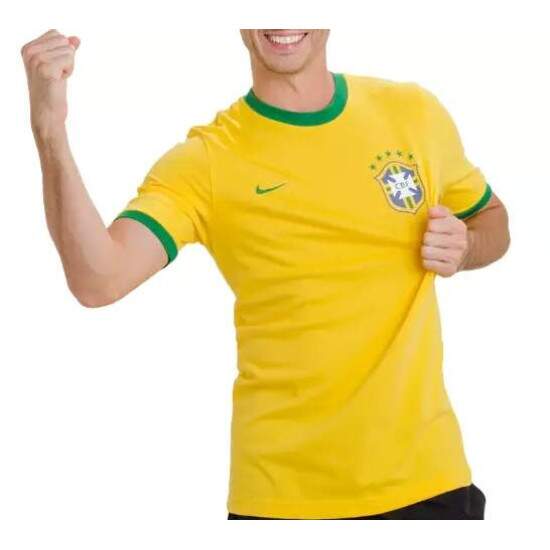 Camiseta de Polister Amarelo c/ Punho Verde para Sublimao