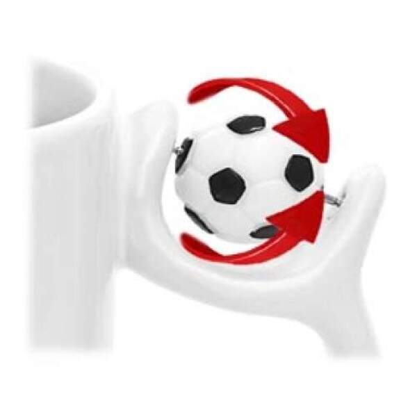 Caneca de Cermica com Ala Enfeite Bola de Futebol - 325ml