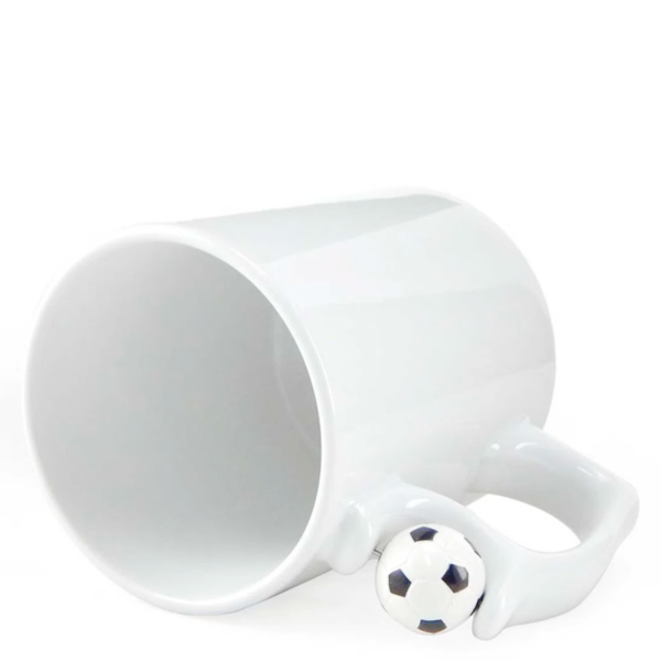 Caneca de Cermica com Ala Enfeite Bola de Futebol - 325ml