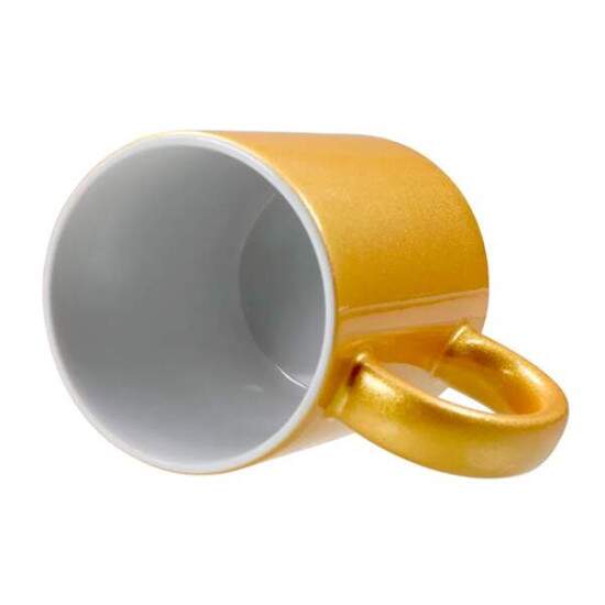 Caneca de Cermica Perolada Dourada para Sublimao - 325ml