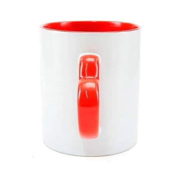 Caneca Branca com Ala Corao e Interior Vermelho para Sublimao