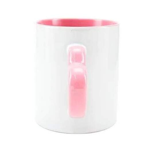 Caneca Branca com Ala Corao e Interior Rosa para Sublimao