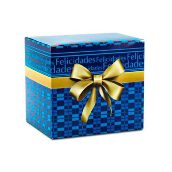 Caixinha Presente Azul Felicidades para Caneca - 325ml
