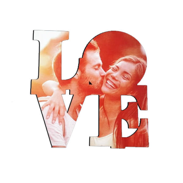 Porta Retrato Letra Love de MDF para Sublimao - A4