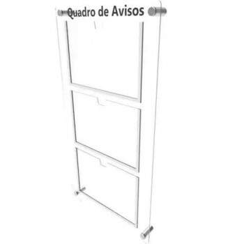 Quadro de Aviso de Vidro 3 Display A4 Horizontal 0,60 x 1,00