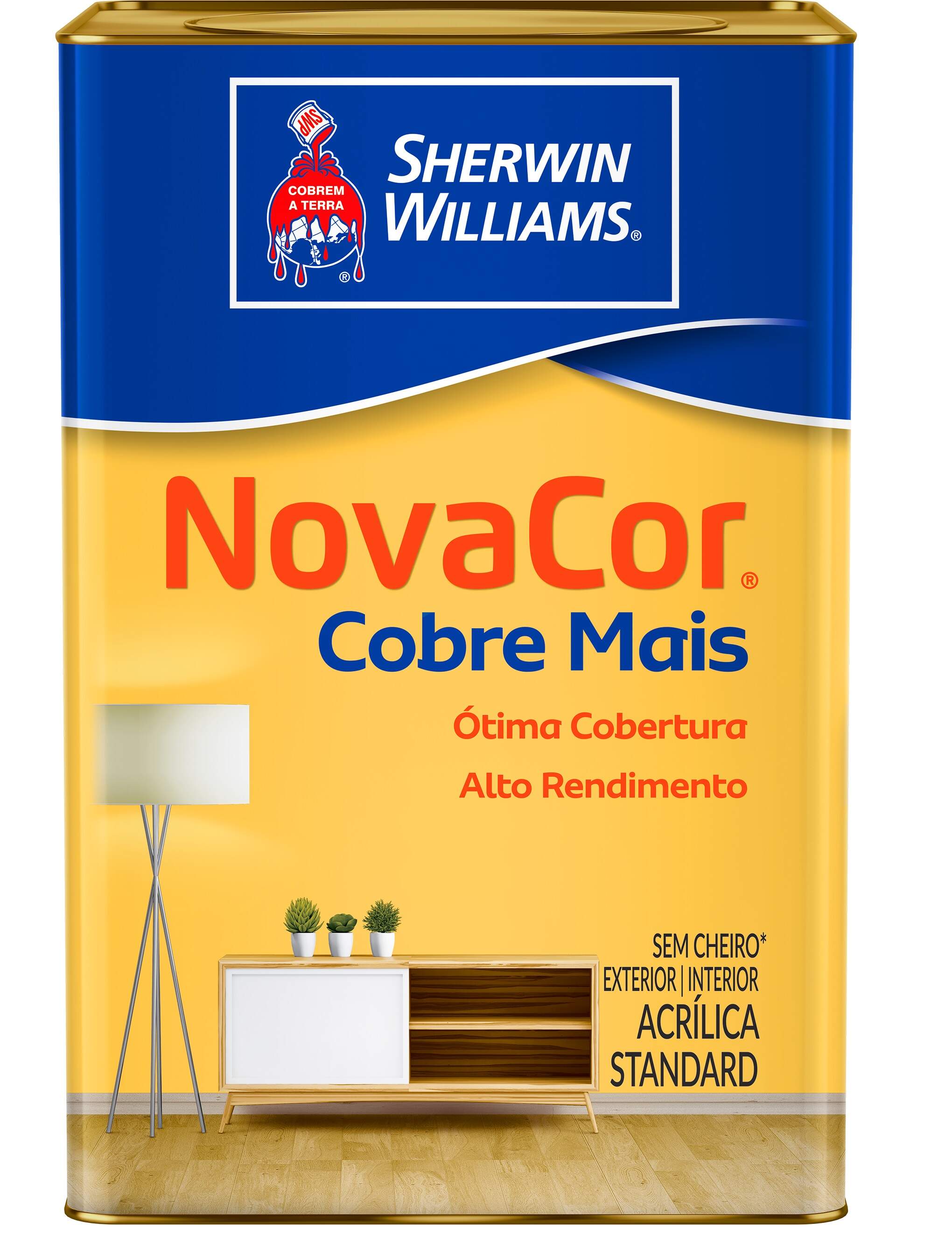 tinta preto fosco on Tinta Acrilica Novacor Cobre Mais Fosco Branco 18 Litros Sherwin Williams Tintas 3 De Maio