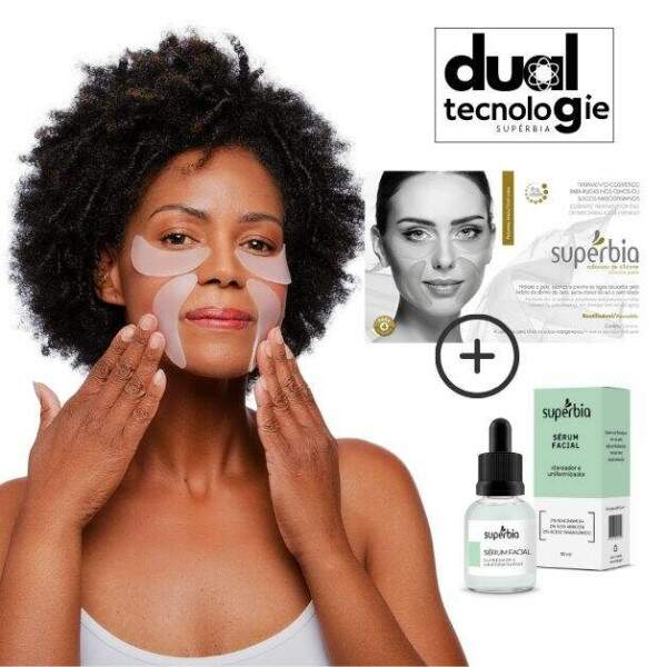 Kit Dual Tec Adesivo de Olhos Pack 4 unidades e Srum Clareador