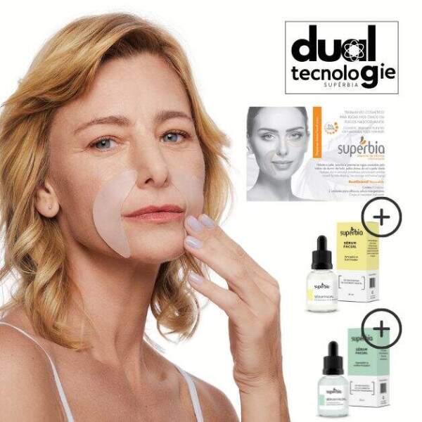 Kit Dual Tec Adesivo para Olhos/Bigode Chins, Srum Clareador e Srum Firmador