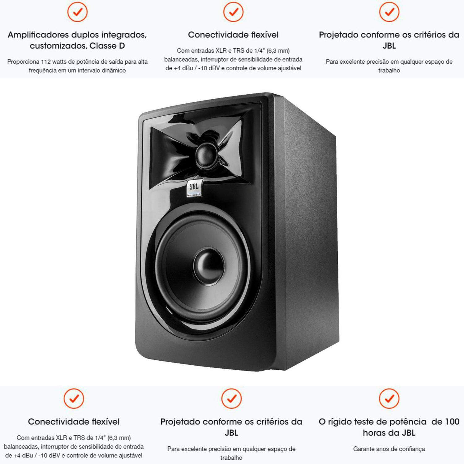 Monitor de Referência Jbl Estúdio 306P MKII Ativo Unidade Cheiro de