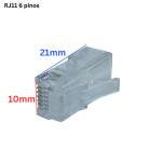 Conector Rj11 Macho 10x21 6 Pinos