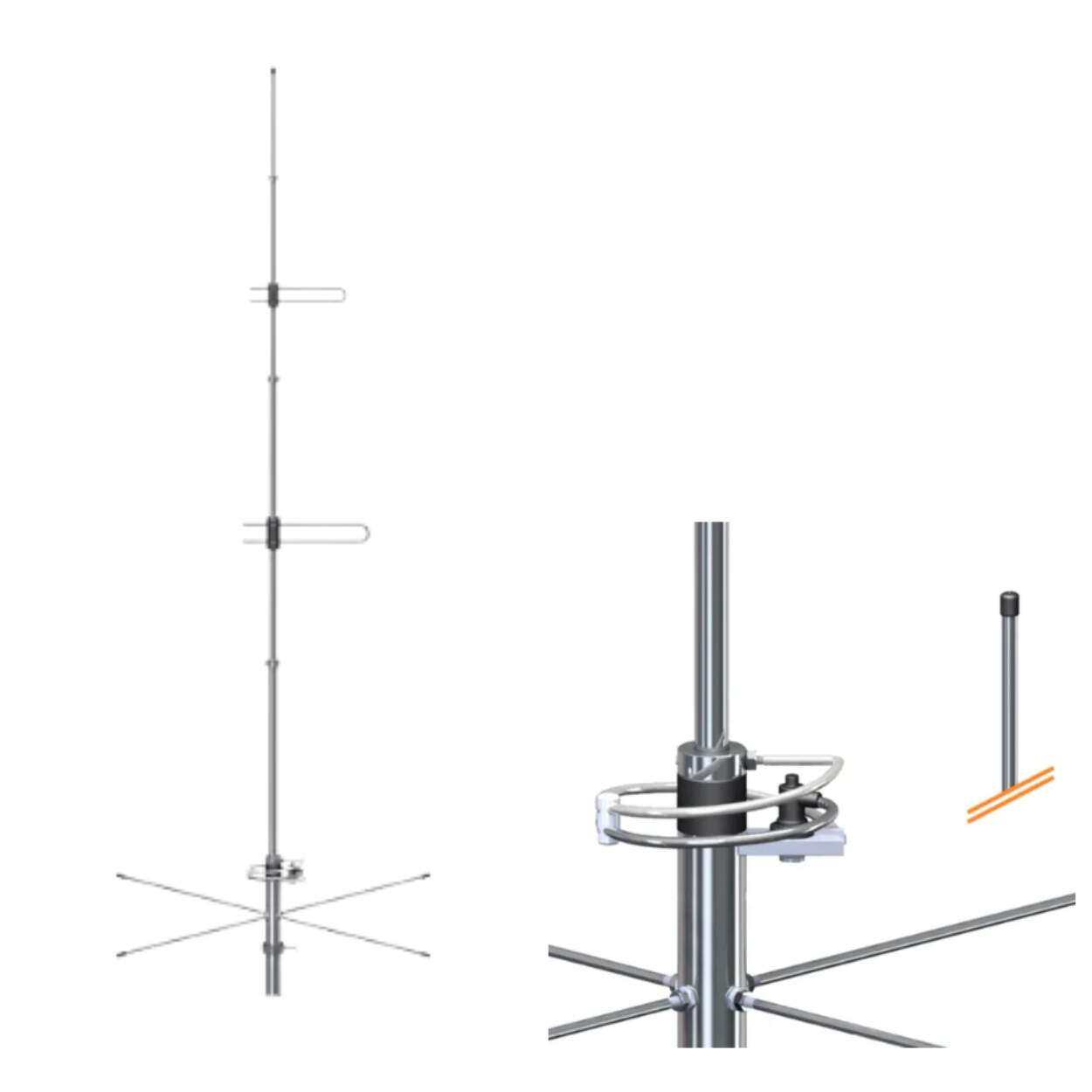 Antena Base VHF 3X5/8 De Onda Alto Ganho 9dBi - RADIOCOMPONENTES.COM