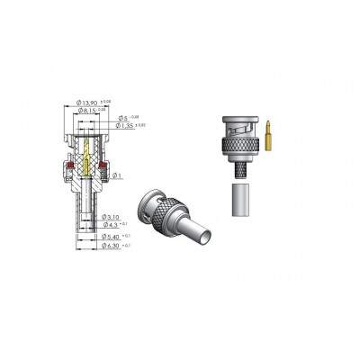 Conector Bnc Macho Reto 50 ohm Crimpar Cabo Coaxial Rg58 Rgc58 LM-119 -  RADIOCOMPONENTES.COM