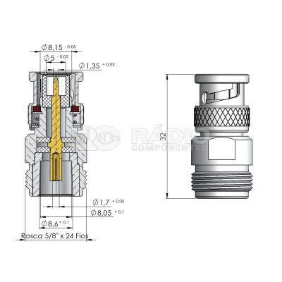 Adaptador Bnc Macho X N Fmea Klc-1