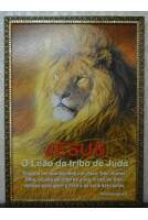 Quadro Leão - moldura simples cor escura