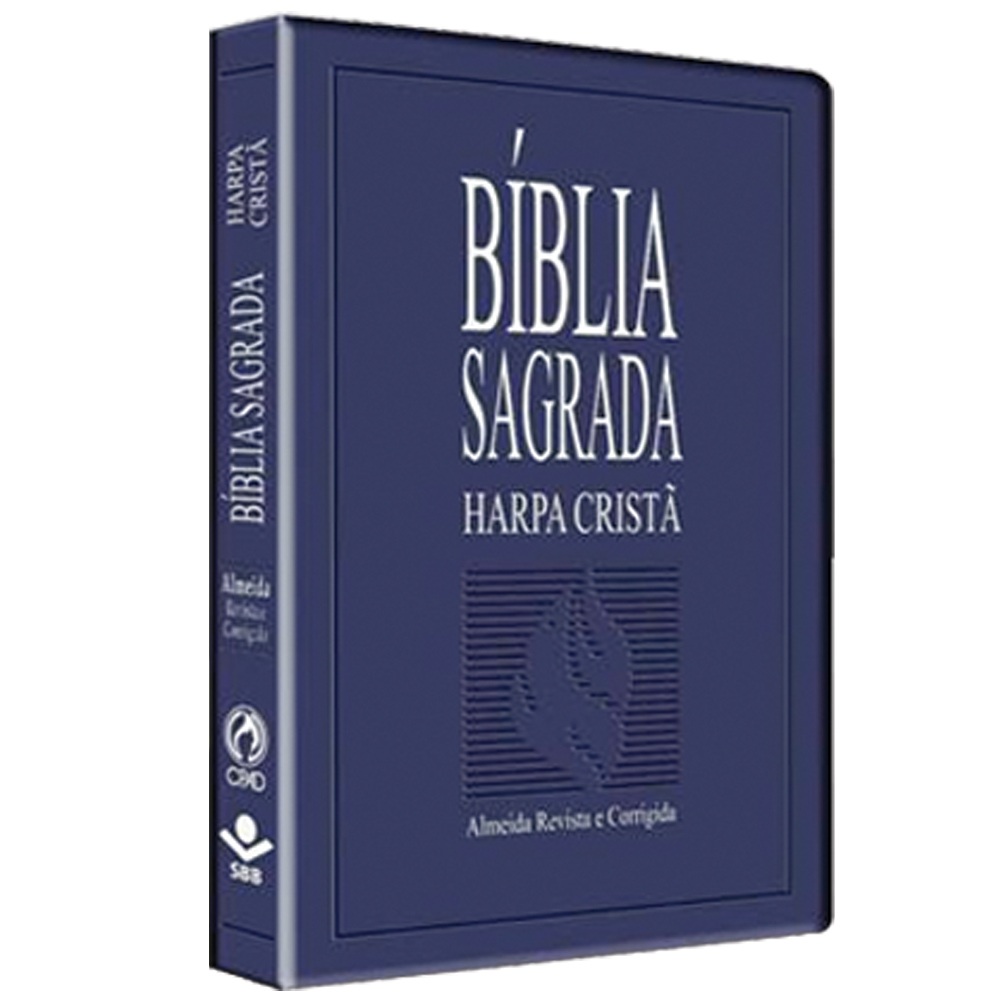 Biblia Sagrada Com Harpa Crista Slim Azul Distribuidora Evangelica Belem