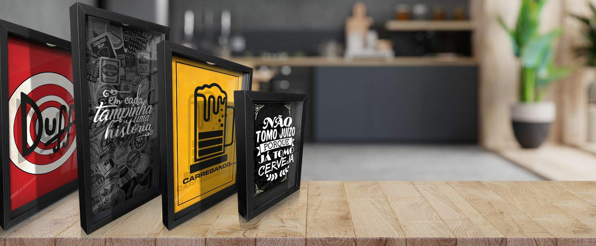 Quadro Porta Tampinhas de Cerveja