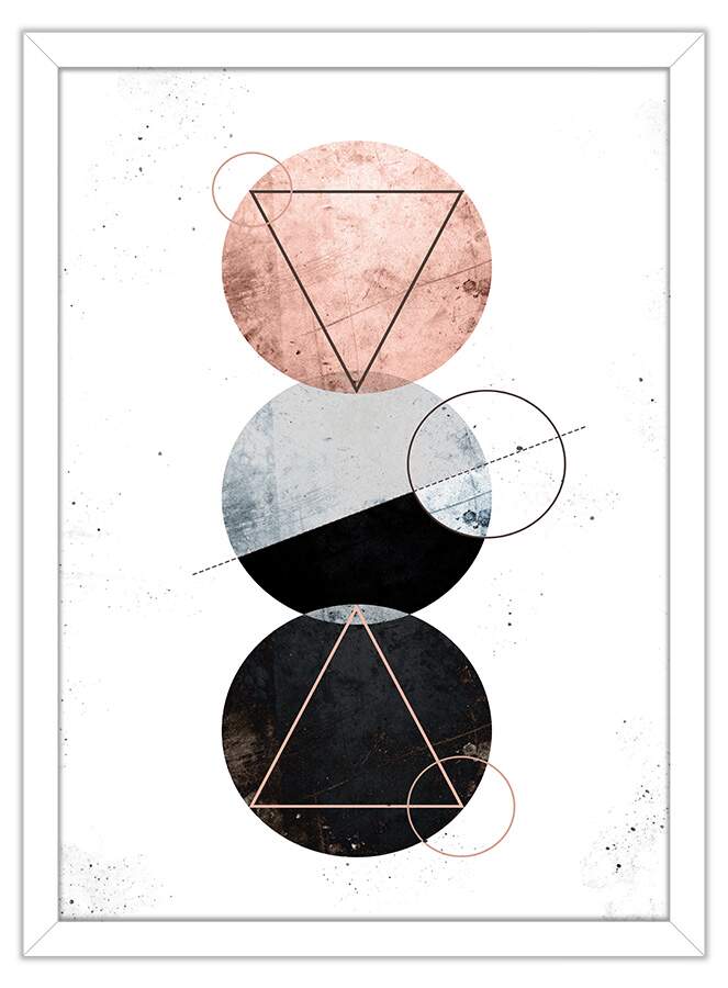 Quadro Decorativo Jogo Mosaico Abstrato Geometrico