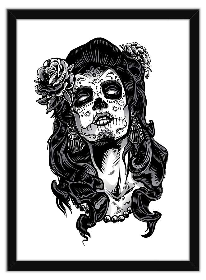 Quadro Decorativo Com Moldura Arte Pop Mulher Caveira Mexicana Descubra a melhor forma de comprar online. quadro decorativo com moldura arte pop mulher caveira mexicana