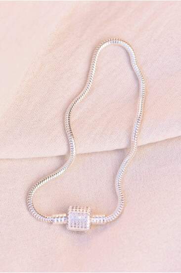 Pulseira de berloques tubo com zircnias