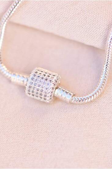 Pulseira de berloques tubo com zircnias